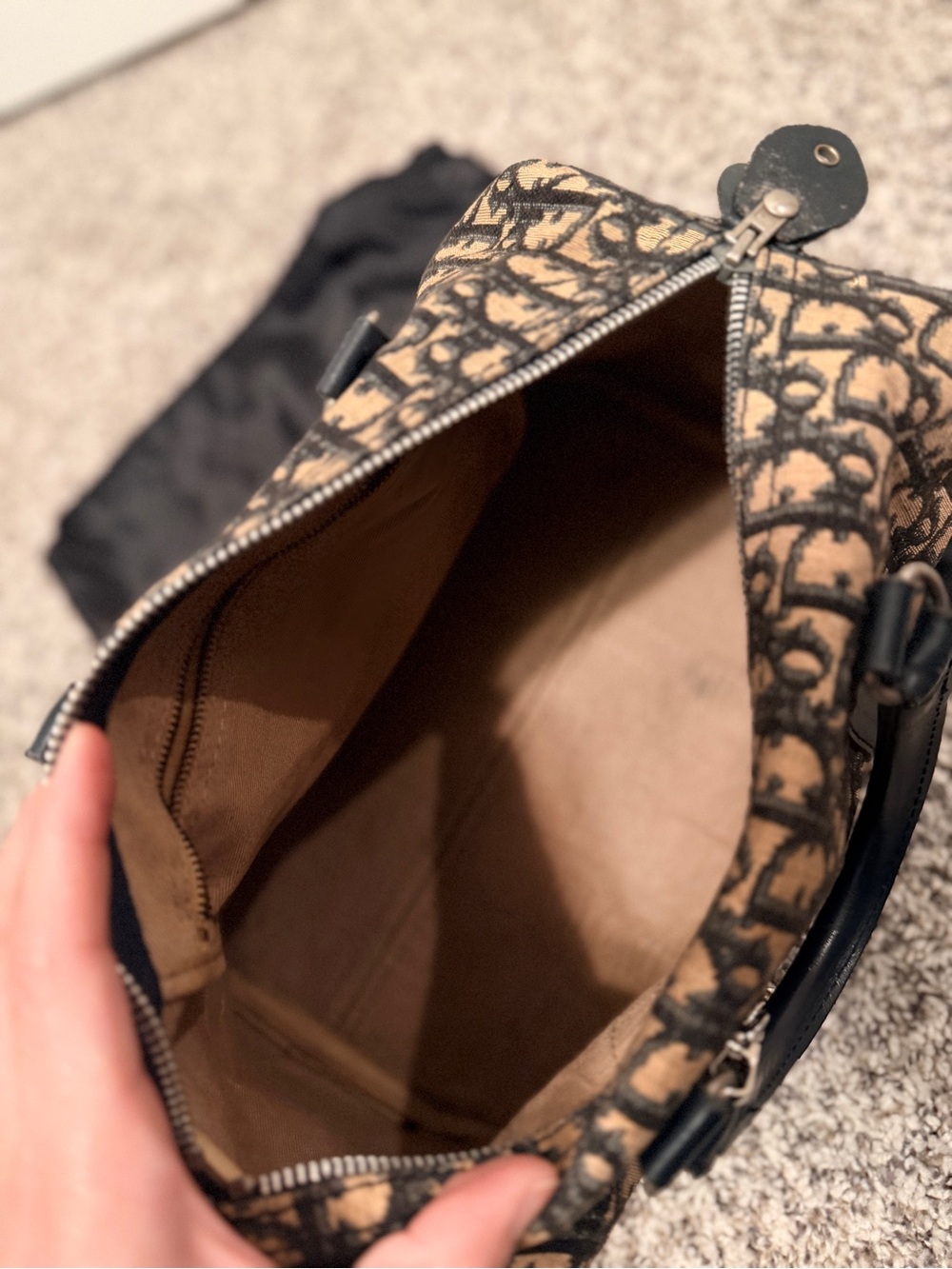 Auth DIOR Monogram Canvas Satchel with COA, unbranded chain & unbranded dustbag - Picture 9 of 12